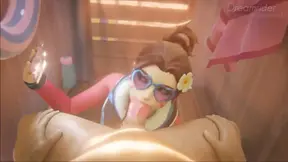 Lifeguard D.Va Sucking Cock