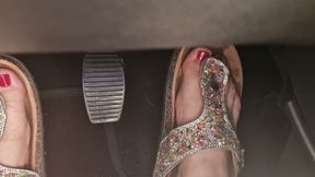 Heavy Traffic Pedal Pumping in Boho Slides: Low-cut Ethnic Dress POV