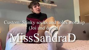 Custom: Stinky socks and soles worship (joi and cum denial)