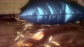 Humping inflated water pillow on waterbed