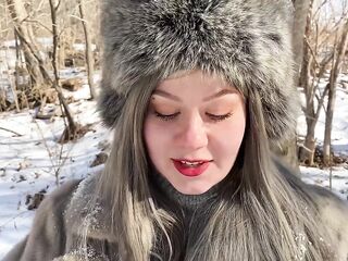 Vilu Vidish Is Sucking Schlong in the Winter Forest