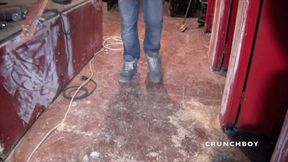 Gay fucked in jockstrap by 2 bad boys in a backroom