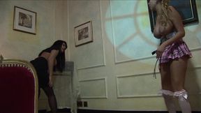 big tit lesbian sluts eva angelina and carly parker use a strap on dildo to fuck each other