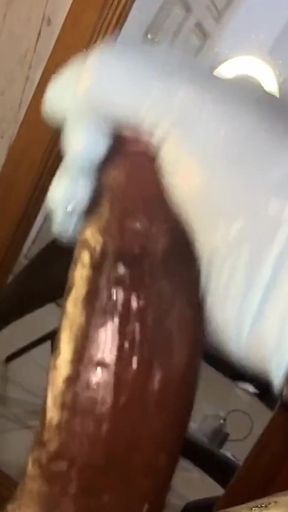 BBC Nursing Student Oil Stretching His Cock for Cum