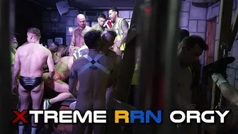 British construction lads gangbang the last hole standing bareback