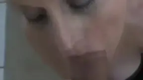 Nervous wife gets wild and gives a sloppy fellatio