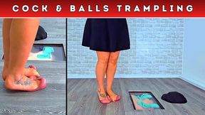 Splattering Your Cock & Balls Under My Sweaty Bare Feet (D82) - Split Cam - Barefoot Foot Trampling CBT Fetish