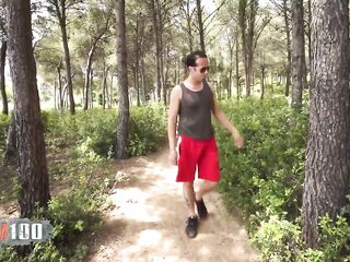 Pierced Blond Gets Anally Drilled and Facialized Outdoors