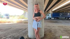 Risky Masturbation Under the Bridge