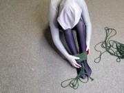 Spider Gwen's Bondage Escape Practice #1 - first try at a bondage escape cosplay