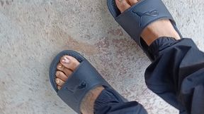 Metallicpolish sandals