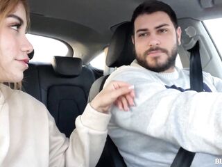 Lewd Latin Babe craves knob during the ride - Marina Gold & Magic Javi