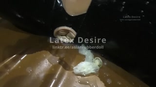 Cum covered 2 pussies latex slut!