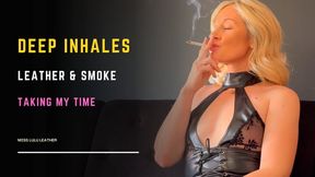Slow Breaths in Leather — A Smoking Ritual - Miss Lulu Leather - 4K