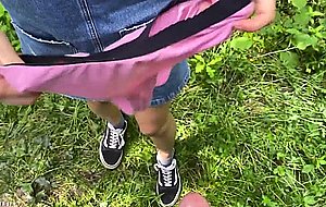 We were in the park and my girlfriend asked me to cum in her panties - Naked Girls