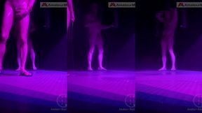 amateur guys caught in the gym s public shower - one of them gets hard, tries a quick handjob, and leaves. the other one pees