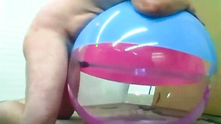 Daddy Plays with Inflatable Beach Ball Sex Toy 3