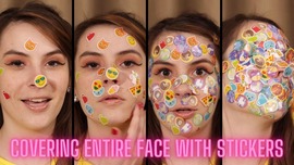 Ziva Fey - Covering Entire Face with Stickers