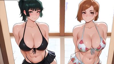 Maki & Nobara get their big asses twerked & close-up in Jujutsu Kaisen