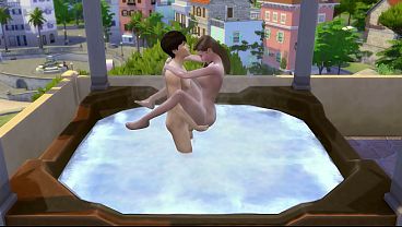 Sexo quente na banheira. The Sims 4