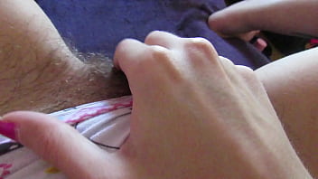Big clit rubbing in cute panties