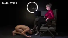 Mature Dominatrix "Adopts" and Trains Her Foot Slave