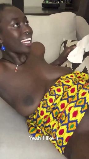 Dark Skin Black Babe Busted Open In Job Interview - African Casting   Clip 2