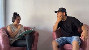 Horny advisor asks me to fuck her hard with my huge penis until she approves my loan, as a reward I give her my rich and creamy milk.