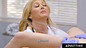 ADULT TIME - Kenzie Reeves Super Soaks Her MILF Doctor With Pussy Squirt!