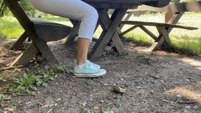 KIRA WALKING IN UNCOMFORTABLE CONVERSE SNEAKERS - MP4 HD