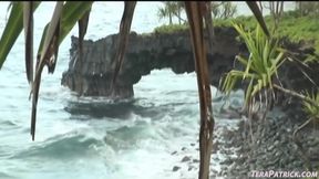 Hot lesbian sex with Tera Patrick and Nikki Benz eating pussy on the beach