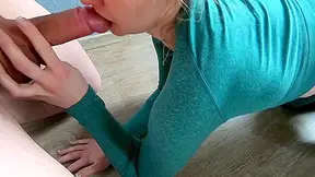 Deepthroat And Hard Pussy Fuck With Creampie For Horny Stepsis During Yoga Practice