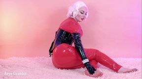 Boobs and feet tease video hot pin up MILF in PVC