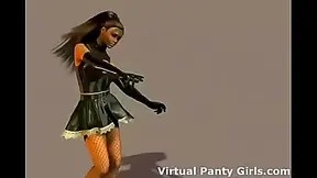Virtual French Maid With Big Tits Serves Up Hot Cartoon Action