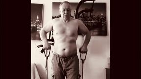 Fit Old Man Masturbating After Workout