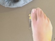 IT’S YOUR TURN - TO GET STEPPED ON - TINY MAN SMOTHERED BY MY BIG FEET & SOCKS - MANLYFOOT 🦶 🧍🏻