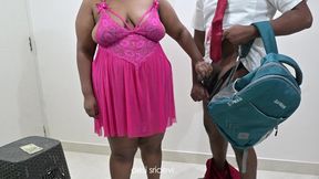 Indian school student having fun with bhabhi