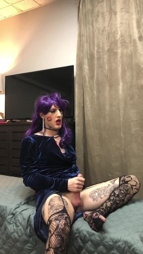 Extremely Hot Tatted Sissy Masturbation