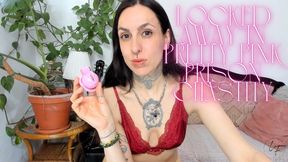 Locked away in pretty pink prison chastity