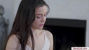 Scissor sex with my horny new babysitter