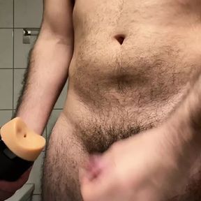 Mykeyxxl - stroking my big dick with my favorite flesh toy until I cum - part 2