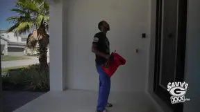 Inked ebony temptress rides white cock in intense threeway
