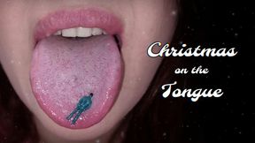 Christmas on the Tongue (giantess, vore, unaware to aware, mouth close-up)