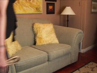 Blond Aged Housewife Heidi Touches Her Hairless Twat on the Bed