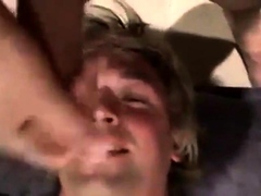 Fucking the twink's mouth and cumming on his face