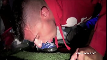 Slut fucked by babdoy in discret undergand with sneaker domination