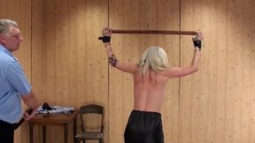 Cora,nasty blonde deserves bare back whip