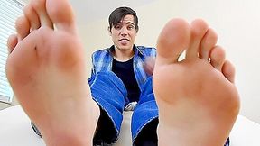 Giant Roommate Gives You a Foot Job - Aiden Valentine