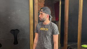 spanish boy fucking bareback in backroom in fetish outfits