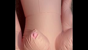 Inflating a fat blow up doll with a dual action pump